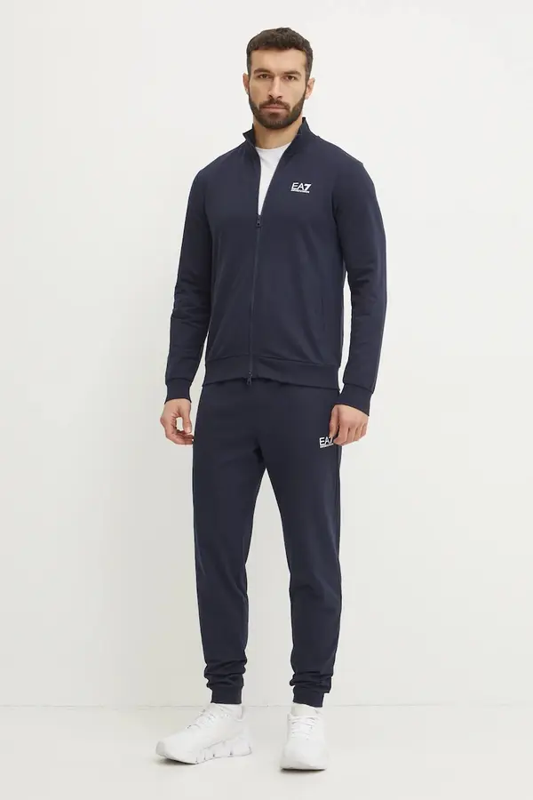 EA7 Emporio Armani Pamučna trenirka EA7 Emporio Armani boja: tamno plava, PJVRZ.8NPV60