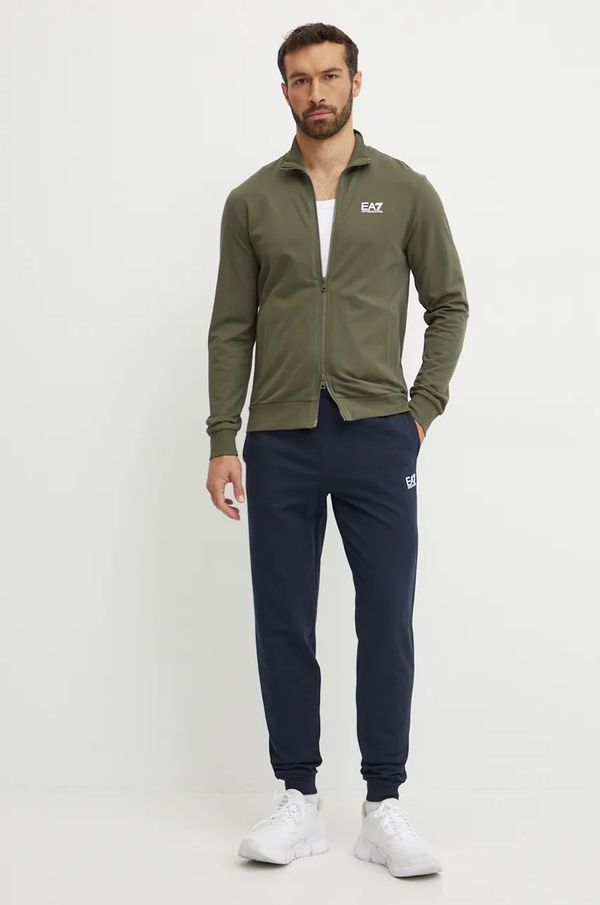 EA7 Emporio Armani Pamučna trenirka EA7 Emporio Armani boja: zelena, PJVRZ.8NPV60