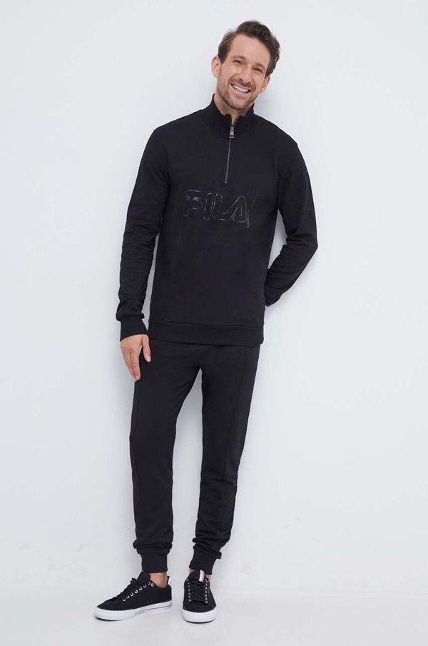 Fila Pamučna trenirka Fila boja: crna