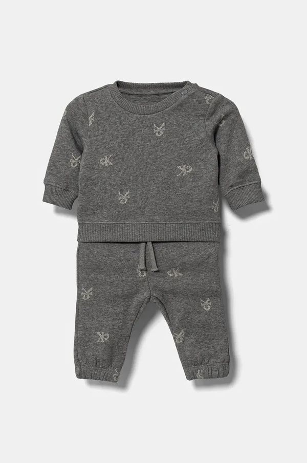 Calvin Klein Jeans Pamučna trenirka za bebe Calvin Klein Jeans boja: siva, IN0IN00264