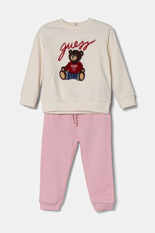 Guess Pamučna trenirka za bebe Guess boja: bež, H5RI00 KAD74