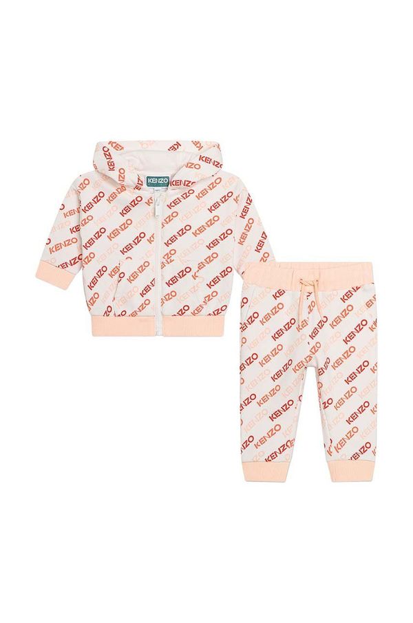 Kenzo kids Pamučna trenirka za bebe Kenzo Kids boja: bijela