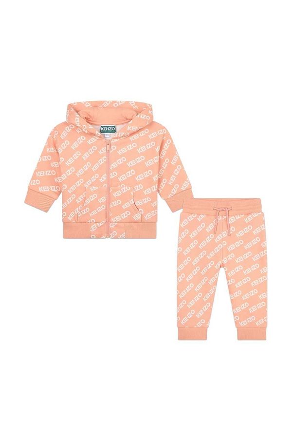 Kenzo kids Pamučna trenirka za bebe Kenzo Kids boja: ružičasta