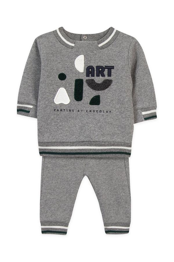 TARTINE ET CHOCOLAT Pamučna trenirka za bebe Tartine et Chocolat boja: siva, TZ35011
