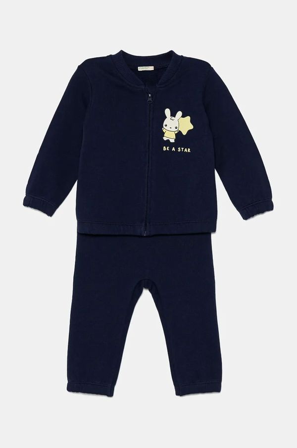 United Colors of Benetton Pamučna trenirka za bebe United Colors of Benetton boja: tamno plava, 3J70AK00R