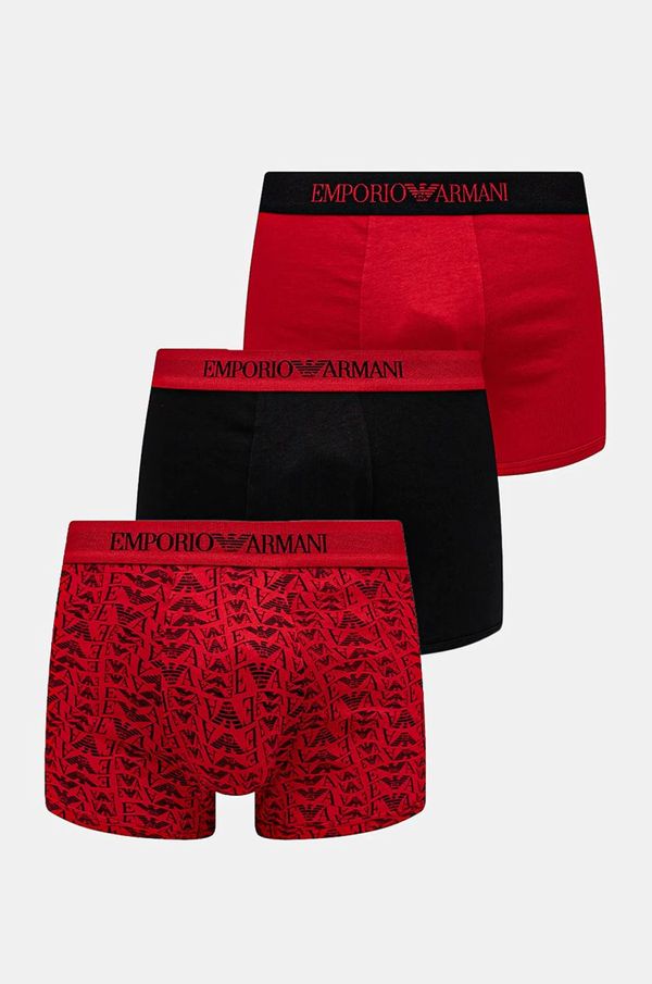 Emporio Armani Underwear Pamučne bokserice Emporio Armani Underwear 3-pack boja: crvena, 111625 4F722