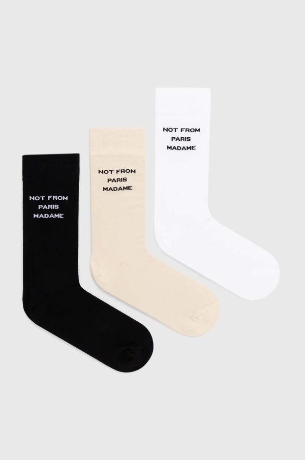 Drôle de Monsieur Pamučne čarape Drôle de Monsieur Le Pack de Chaussettes Slogan 3-pack PERM-SK101-CO024-MC
