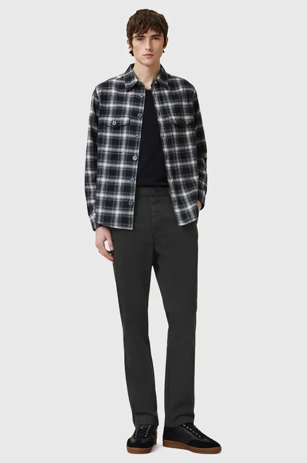 AllSaints Pamučne hlače AllSaints RHODE za muškarce, boja: crna, ravni kroj, M041TA