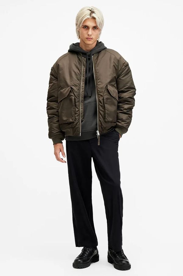 AllSaints Pamučne hlače AllSaints WARDEN boja: crna, ravni kroj, M022TB