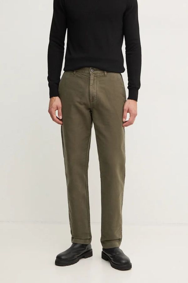 Barbour Pamučne hlače Barbour boja: zelena, ravni kroj, MTR0738