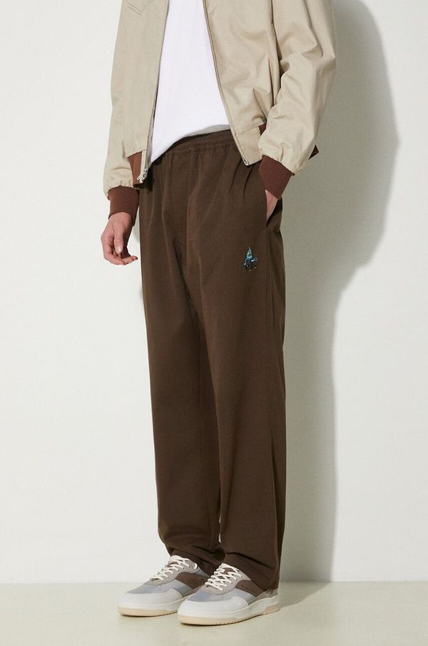 Icecream Pamučne hlače ICECREAM Skate Pant boja: smeđa, ravni kroj, ICC003