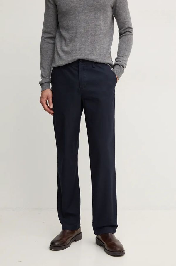 Lacoste Pamučne hlače Lacoste boja: tamno plava, ravni kroj, HH7202