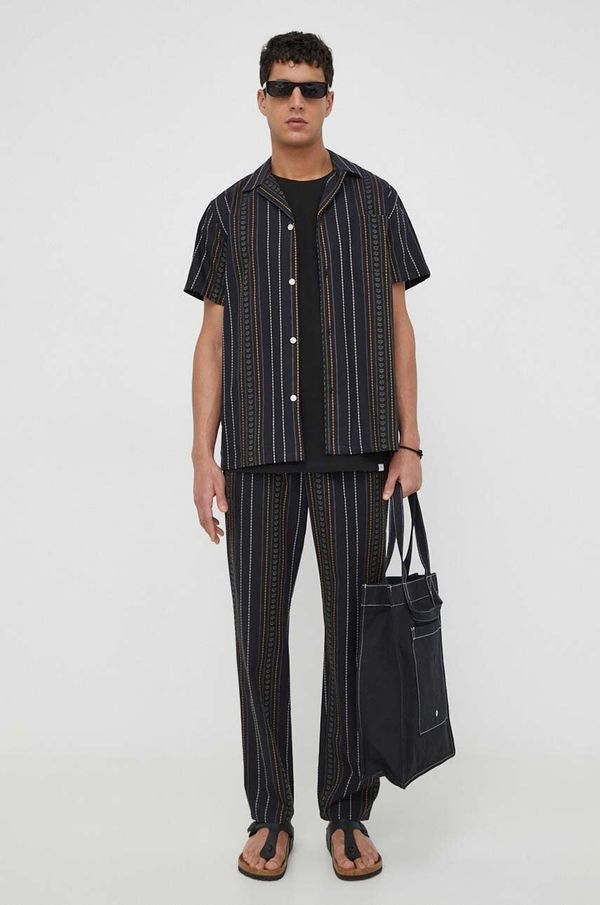 Les Deux Pamučne hlače Les Deux boja: crna, ravni kroj