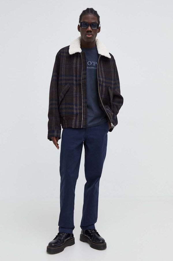 Levi's Pamučne hlače Levi's boja: tamno plava, ravni kroj