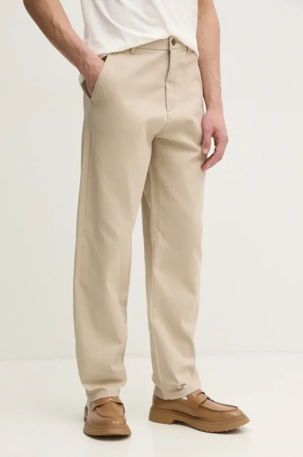 Lindbergh Pamučne hlače Lindbergh za muškarce, boja: bež, ravni kroj, 30-003111