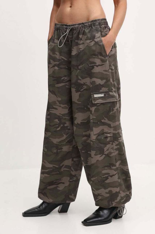 Miss Sixty Pamučne hlače Miss Sixty 6L2PJ2080000 PJ2080 boja: zelena, cargo kroj, visoki struk, 6L2PJ2080000