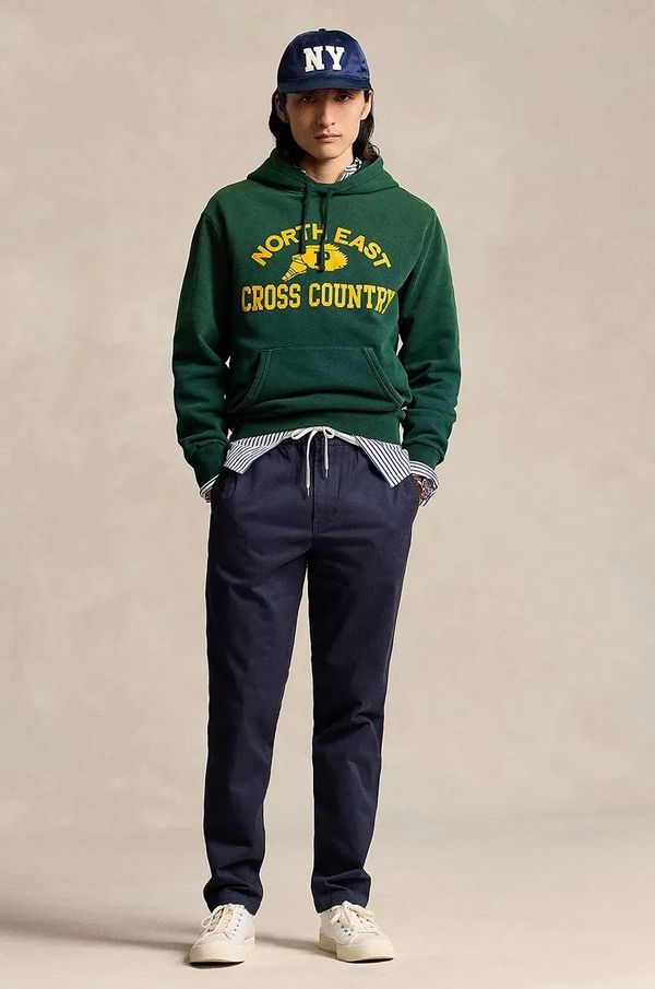 Polo Ralph Lauren Pamučne hlače Polo Ralph Lauren boja: tamno plava, ravni kroj, 710944490