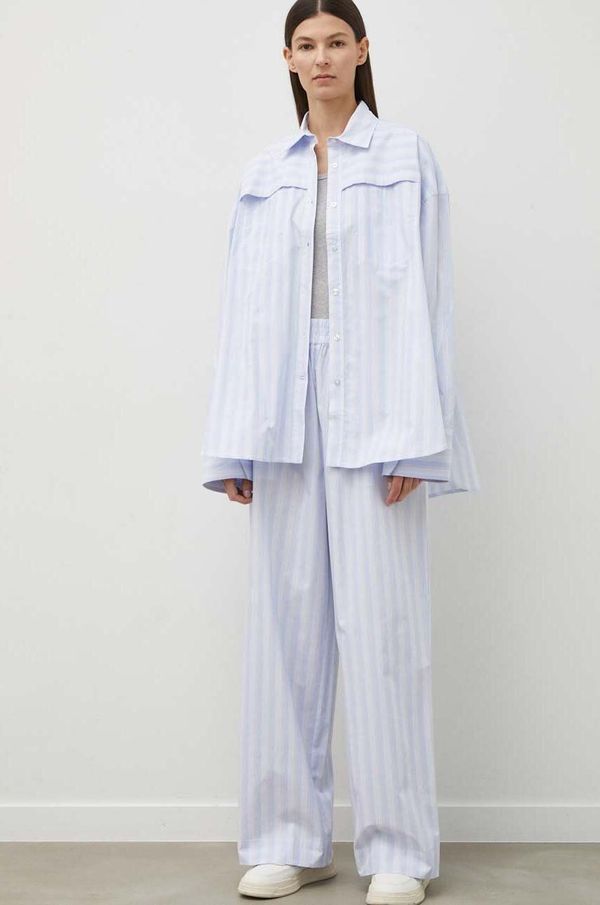 Remain Pamučne hlače Remain široke, visoki struk