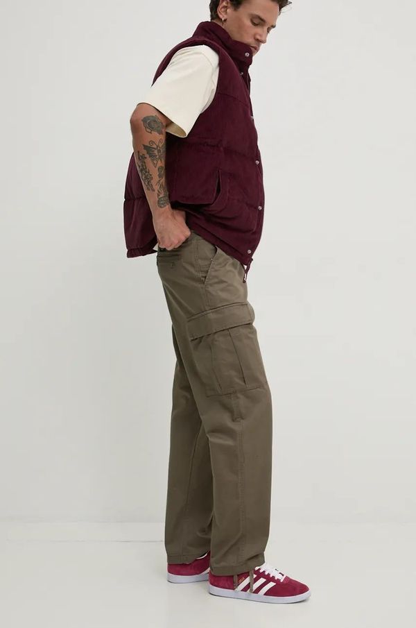 Vans Pamučne hlače Vans boja: zelena, ravni kroj, VN0008N69JC1