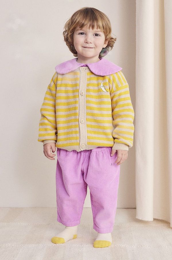 Bobo Choses Pamučne hlače za bebe Bobo Choses boja: ružičasta, bez uzorka, 224AB071