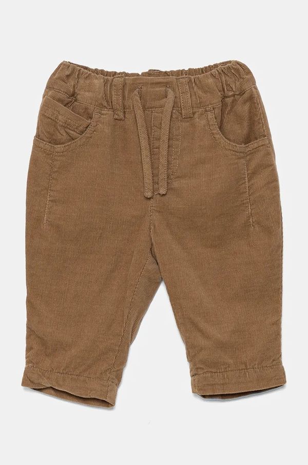 United Colors of Benetton Pamučne hlače za bebe United Colors of Benetton boja: smeđa, bez uzorka, 4O5GAF01B