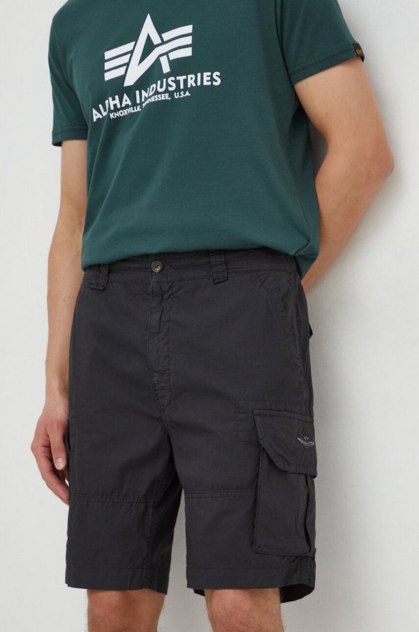 Aeronautica Militare Pamučne kratke hlače Aeronautica Militare boja: siva