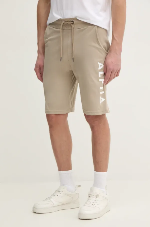 Alpha Industries Pamučne kratke hlače Alpha Industries Alpha Jersey Short za muškarce, boja: bež, 116366