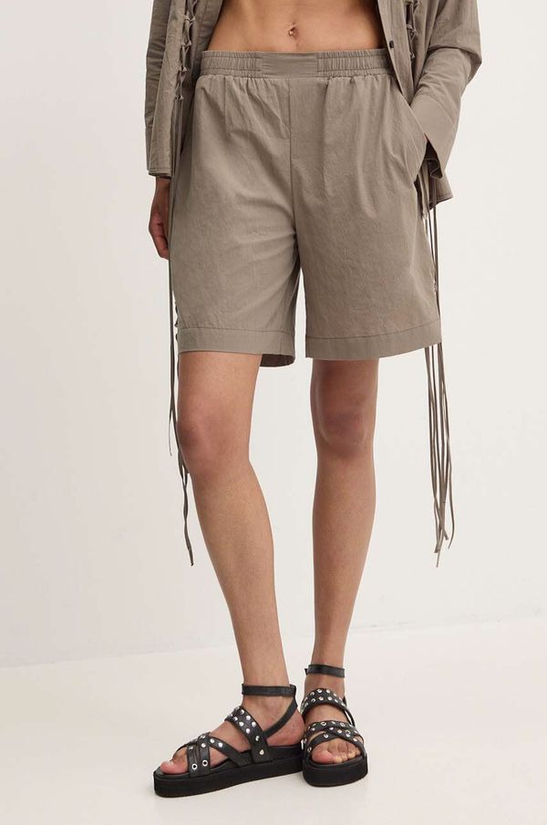 Answear Lab Pamučne kratke hlače Answear Lab boja: zelena, bez uzorka, visoki struk