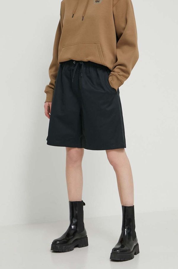 Converse Pamučne kratke hlače Converse boja: crna, bez uzorka