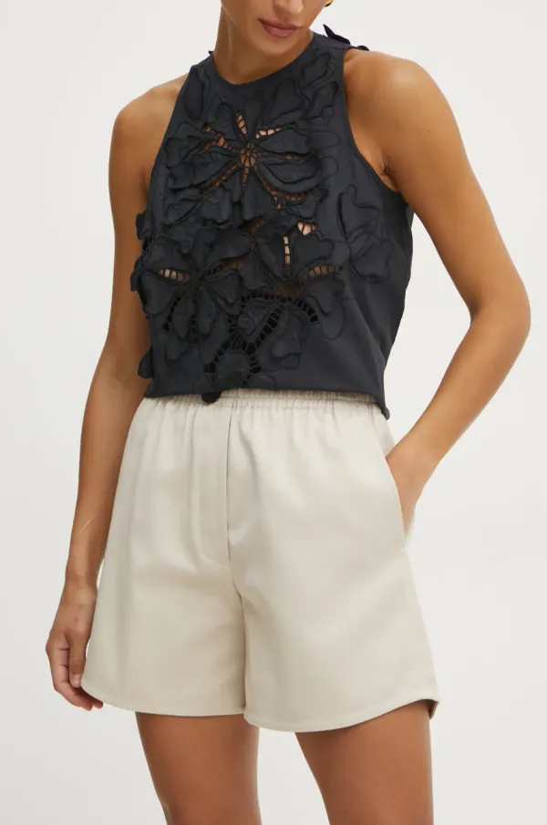 Forte Forte Pamučne kratke hlače Forte Forte boja: bež, bez uzorka, visoki struk, 13541.my pants