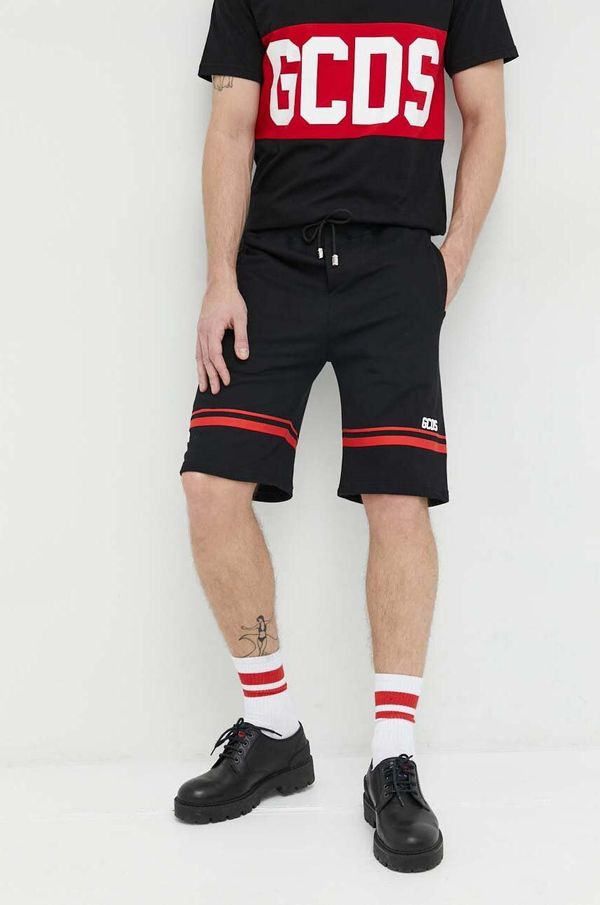GCDS Pamučne kratke hlače GCDS za muškarce, boja: crna