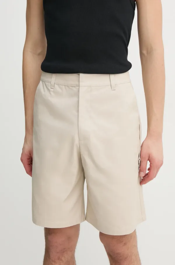 HELIOT EMIL Pamučne kratke hlače Heliot Emil boja: bež, PRESS25_M_10_186_ST18