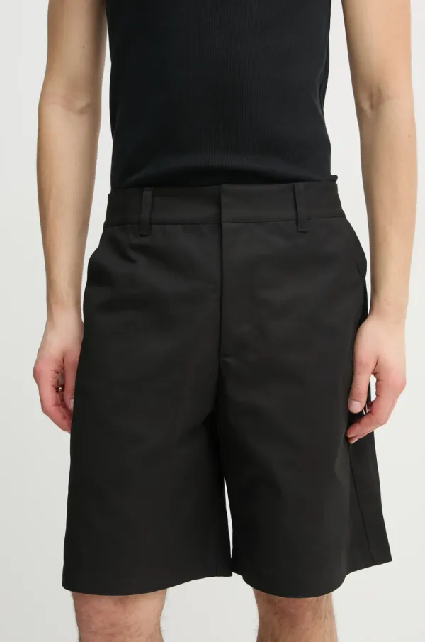 HELIOT EMIL Pamučne kratke hlače Heliot Emil boja: crna, PRESS25_M_10_186_BLK01