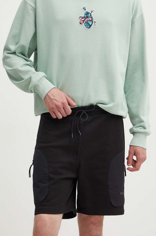 Hugo Pamučne kratke hlače HUGO boja: crna, 50516684