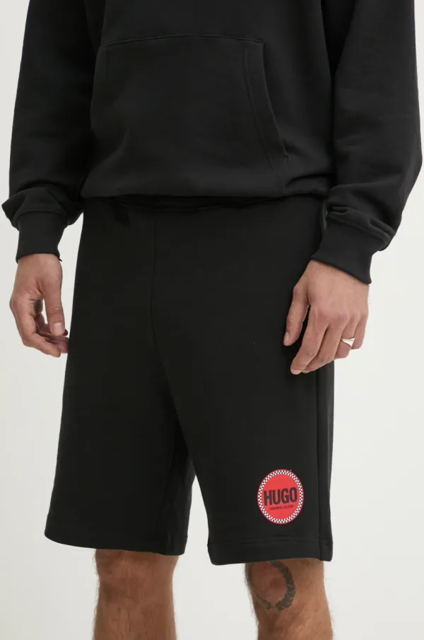 HUGO Pamučne kratke hlače HUGO boja: crna, 50530672