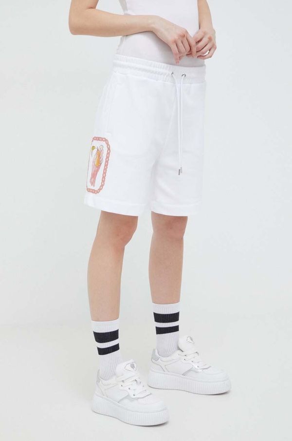 Iceberg Pamučne kratke hlače Iceberg boja: bijela, s tiskom, visoki struk