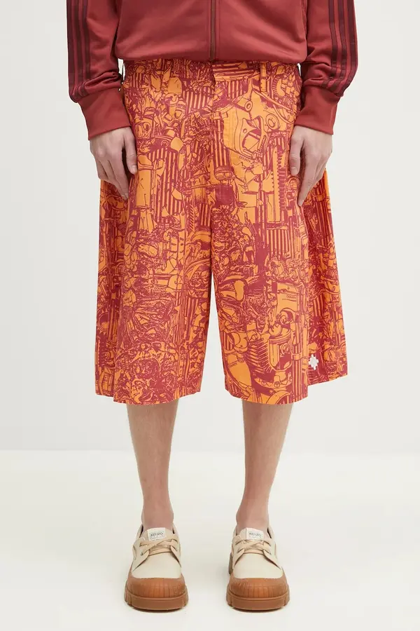 Marcelo Burlon Pamučne kratke hlače Marcelo Burlon Aop Mech Pajama Shorts Orange Burgundy