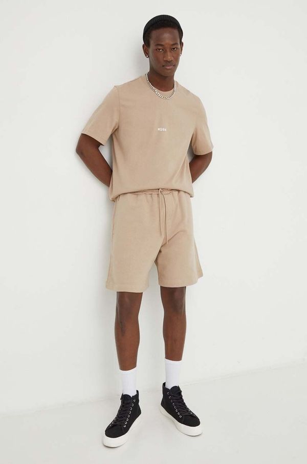 MSGM Pamučne kratke hlače MSGM boja: bež, 3640MB76.247000
