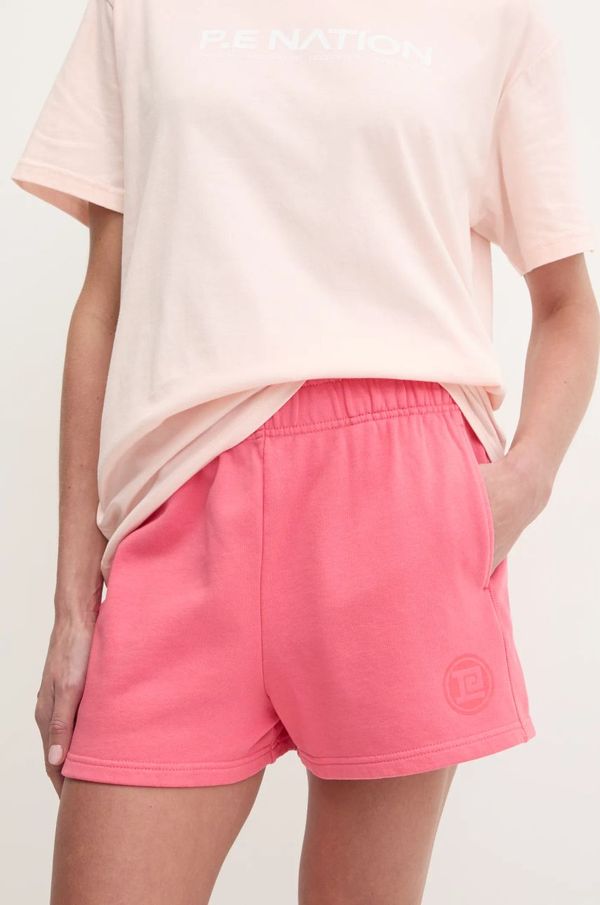 P.E Nation Pamučne kratke hlače P.E Nation Reverie boja: ružičasta, bez uzorka, visoki struk, 244S279