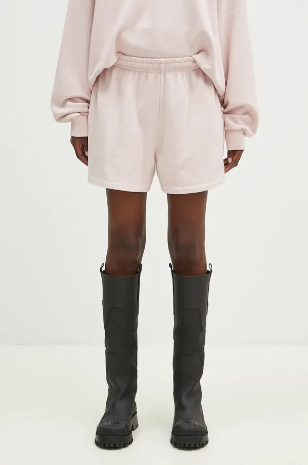 Rotate Pamučne kratke hlače Rotate Elasticated boja: ružičasta, bez uzorka, visoki struk, 1124741011