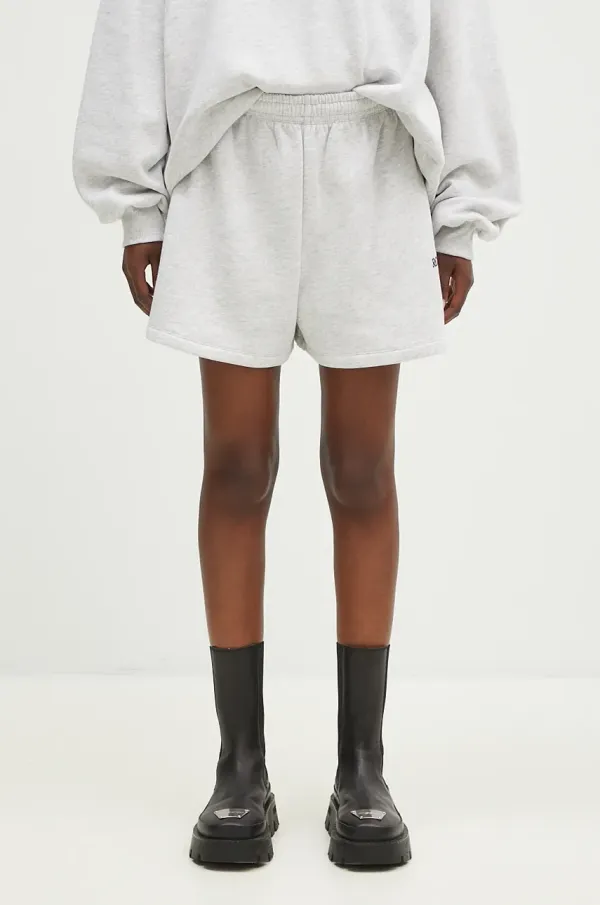 Rotate Pamučne kratke hlače Rotate High Waist boja: siva, melanž, visoki struk, 1124551473