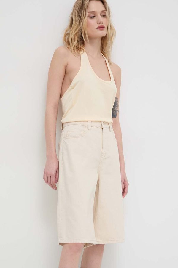 Won Hundred Pamučne kratke hlače Won Hundred boja: bež, bez uzorka, visoki struk