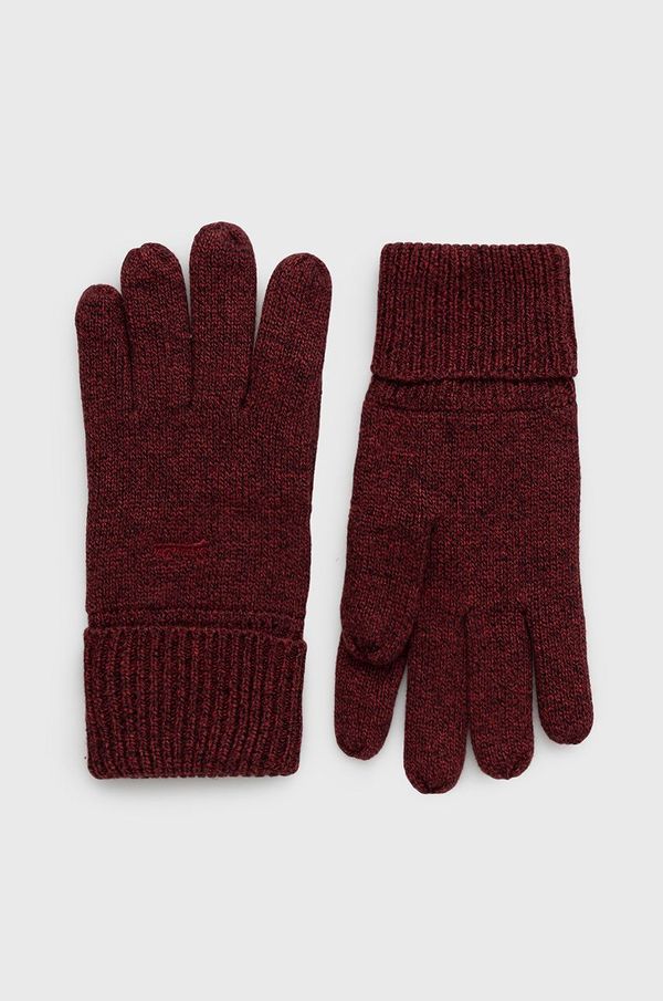 Superdry Pamučne rukavice Superdry za muškarce, boja: bordo