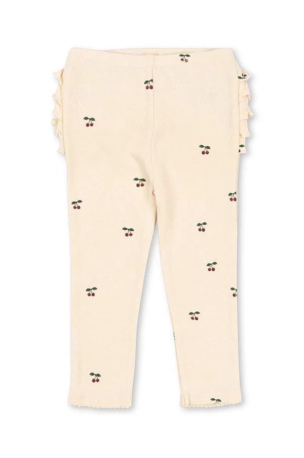 Konges Sløjd Pamučne tajice za bebe Konges Sløjd SUI FRILL PANTS GOTS boja: bež, s uzorkom, KS101697