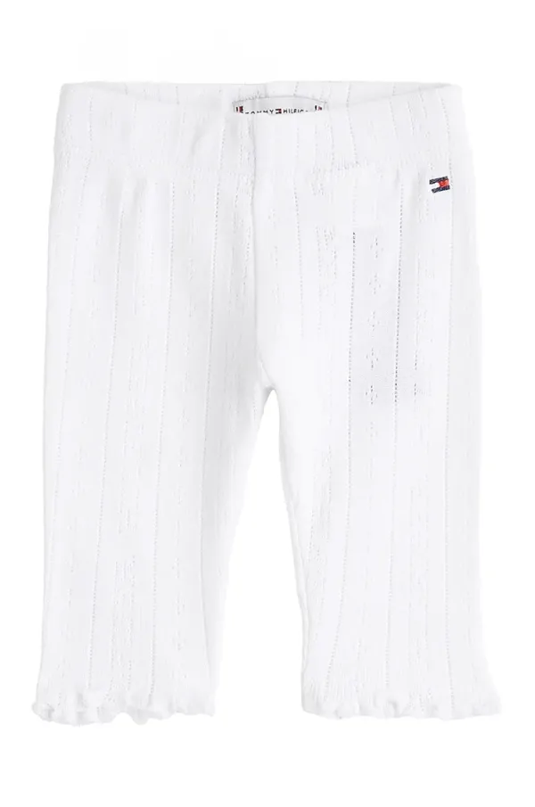 Tommy Hilfiger Pamučne tajice za bebe Tommy Hilfiger boja: bijela, bez uzorka, KN0KN02035