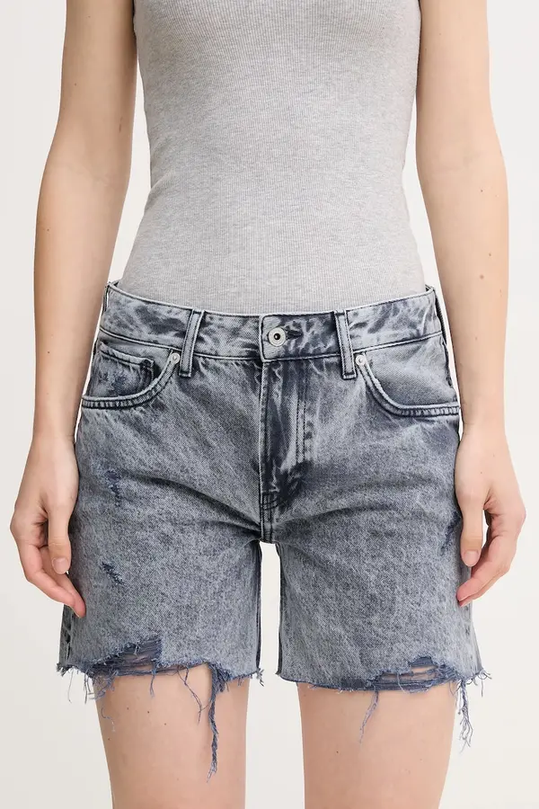 Pepe Jeans Pamučne traper kratke hlače Pepe Jeans REGULAR SHORT MW DISTRESSED