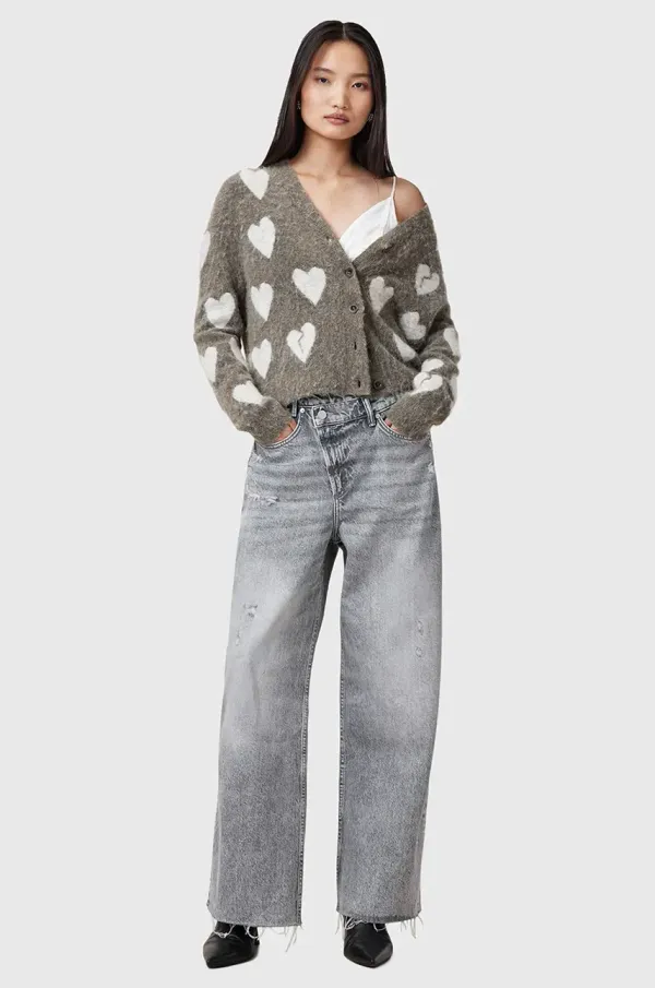 AllSaints Pamučne traperice AllSaints AKI za žene, visoki struk, W052EC