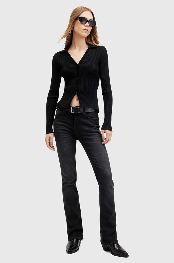 AllSaints Pamučne traperice AllSaints HALDAN SLIM BOOTCUT visoki struk, W061EB
