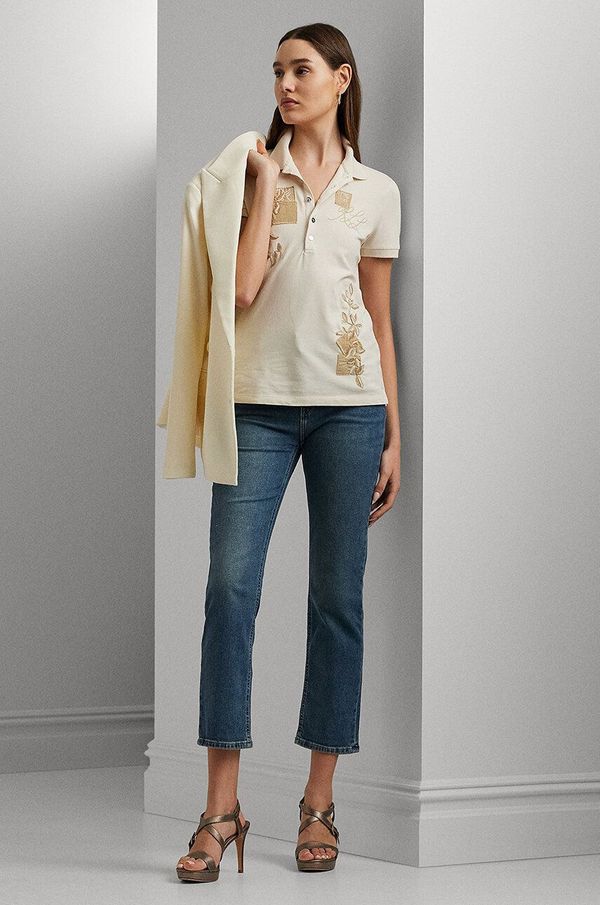 Lauren Ralph Lauren Pamučne traperice Lauren Ralph Lauren visoki struk, 200940301