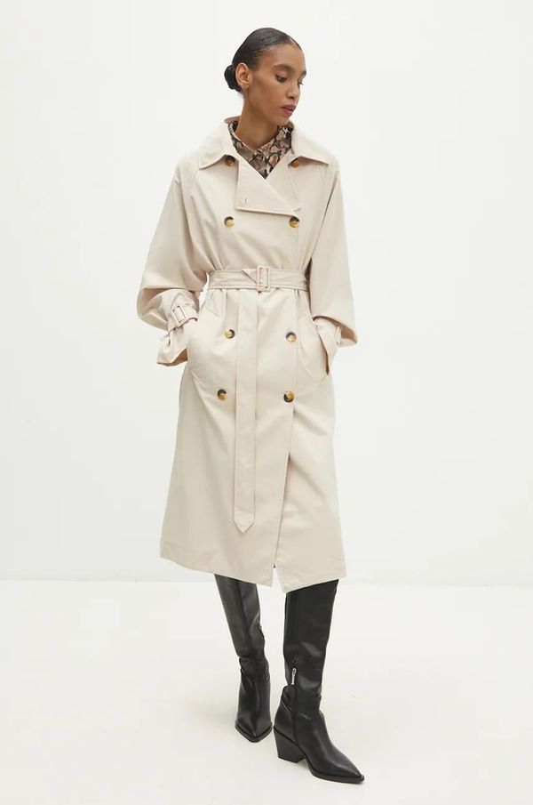 Answear Lab Pamučni baloner Answear Lab boja: bež, za prijelazno razdoblje, oversize